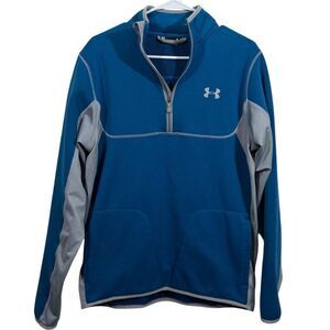 Under Armour Cold Gear Blue Fleece Quarter Zip Sweater